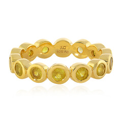 Anello in argento con Zaffiro Giallo del Madagascar