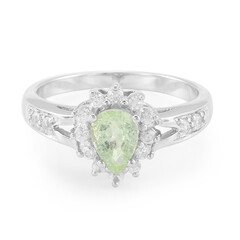 Anello placcato in platino con Tormalina Cuprian