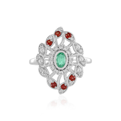 Anello in argento con Smeraldo Russo