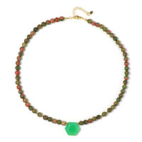 Collana in argento con Calcedonio Verde