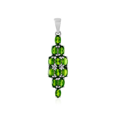 Ciondolo in argento con Diopside Russo