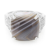 Anello in argento con Agata Botswana