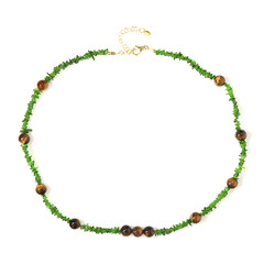 Collana in argento con Diopside Russo (Riya)