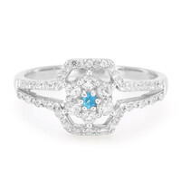 Anello in argento con Apatite Blu Neon