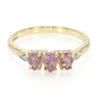 Anello in oro con Zaffiro Padparadscha (non riscaldato)