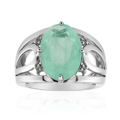 Anello in argento con Quarzo verde pastello