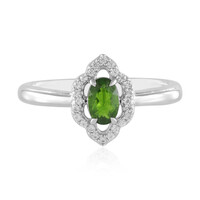 Anello in argento con Diopside Russo