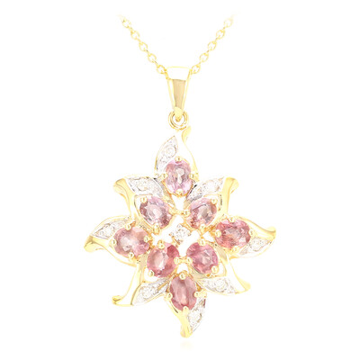 Collana in oro con Zaffiro Padparadscha (non riscaldato) (AMAYANI)