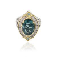 Anello in argento con Fluorite Blu Caraibico  (Dallas Prince Designs)