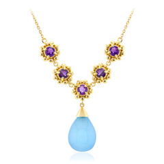 Collana in argento con Calcedonio Acqua