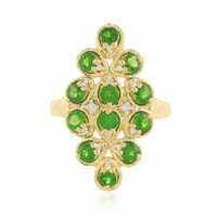 Anello in argento con Diopside Russo