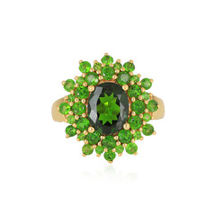 Anello in argento con Diopside Russo