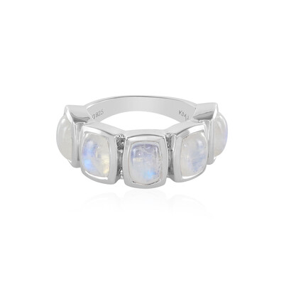 Anello in argento con Pietra di Luna Arcobaleno (KM by Juwelo)