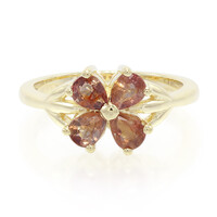 Anello in oro con Zaffiro Padparadscha (non riscaldato)
