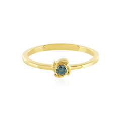 Anello in argento con Diamante Blu I3