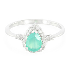 Anello in argento con Calcedonio Verde
