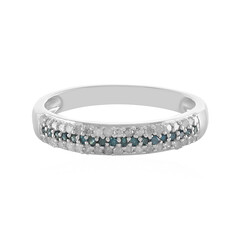Anello in argento con Diamante Blu I4