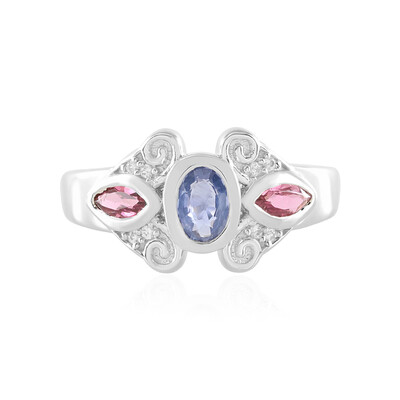 Anello in argento con Zaffiro Ceylon Blu (non riscaldato)