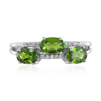 Anello in argento con Diopside Russo