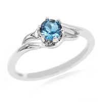 Anello in argento con Topazio Blu Londra