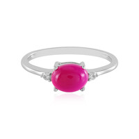 Anello in argento con Calcedonio Lampone