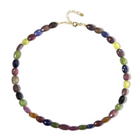 Collana in argento con Zaffiro Fancy