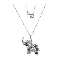 Collana in argento con Topazio Blu Svizzero