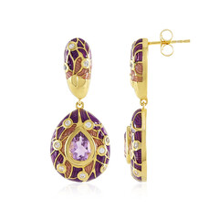 Orecchini in argento con Ametista Rose de France(Adela Silber)