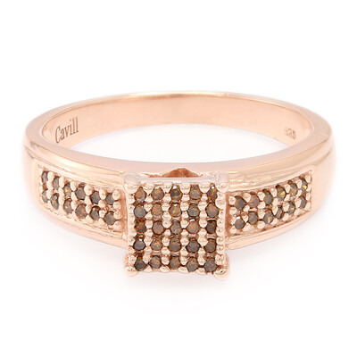 Anello placcato in oro con Diamante Fancy