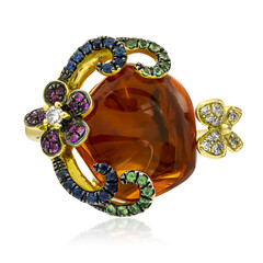 Anello in oro con Opale di Fuoco Messicano (AMAYANI)