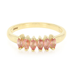 Anello in oro con Zaffiro Padparadscha (non riscaldato)