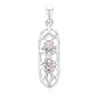 Ciondolo in argento con Zaffiro Ceylon Rosa