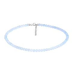 Collana in argento con Calcedonio Blu