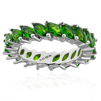 Anello in argento con Diopside Russo