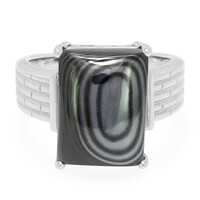 Anello da uomo in argento con Psilomelano
