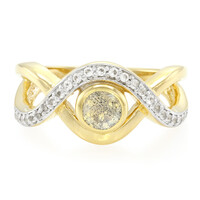 Anello placcato in oro con Spectrolite