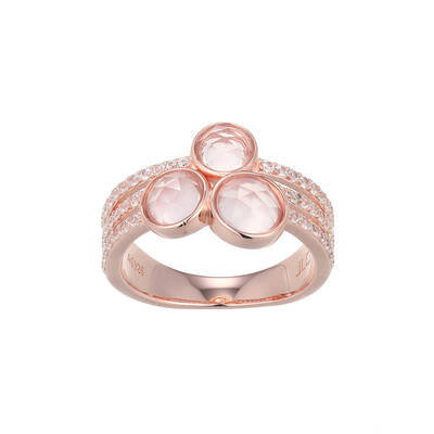 Anello in argento con Quarzo Rosa (Adela Silber)