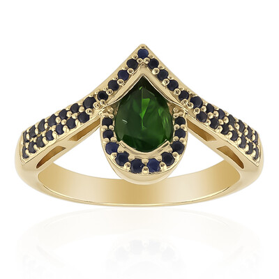 Anello in oro con Diopside Russo (Adela Gold)