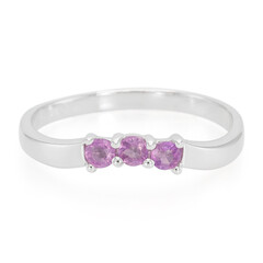 Anello in argento con Zaffiro Ceylon Porpora (non riscaldato)