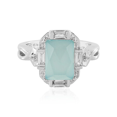 Anello in argento con Calcedonio Acqua