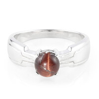 Anello da uomo in argento con Occhio di Tigre Rosso