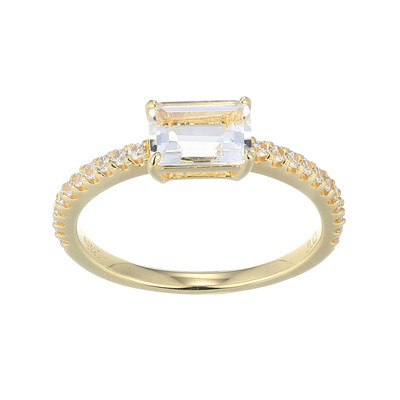 Anello in argento con Topazio Bianco