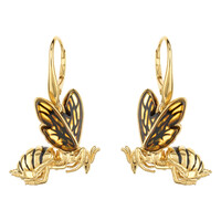 Orecchini in argento con Ambra Baltica Limone