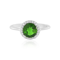 Anello in argento con Diopside Russo