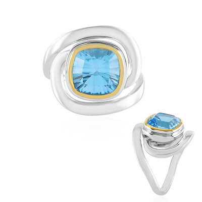 Anello in argento con Topazio Blu Svizzero