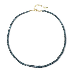 Collana in argento con Cianite Blu Foglia di Tè