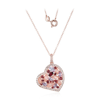 Collana in argento con Quarzo Rosa