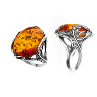Anello in argento con Ambra Baltica