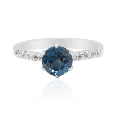 Anello in argento con Topazio Blu Londra