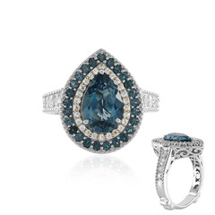 Anello in argento con Topazio Blu Londra (Dallas Prince Designs)